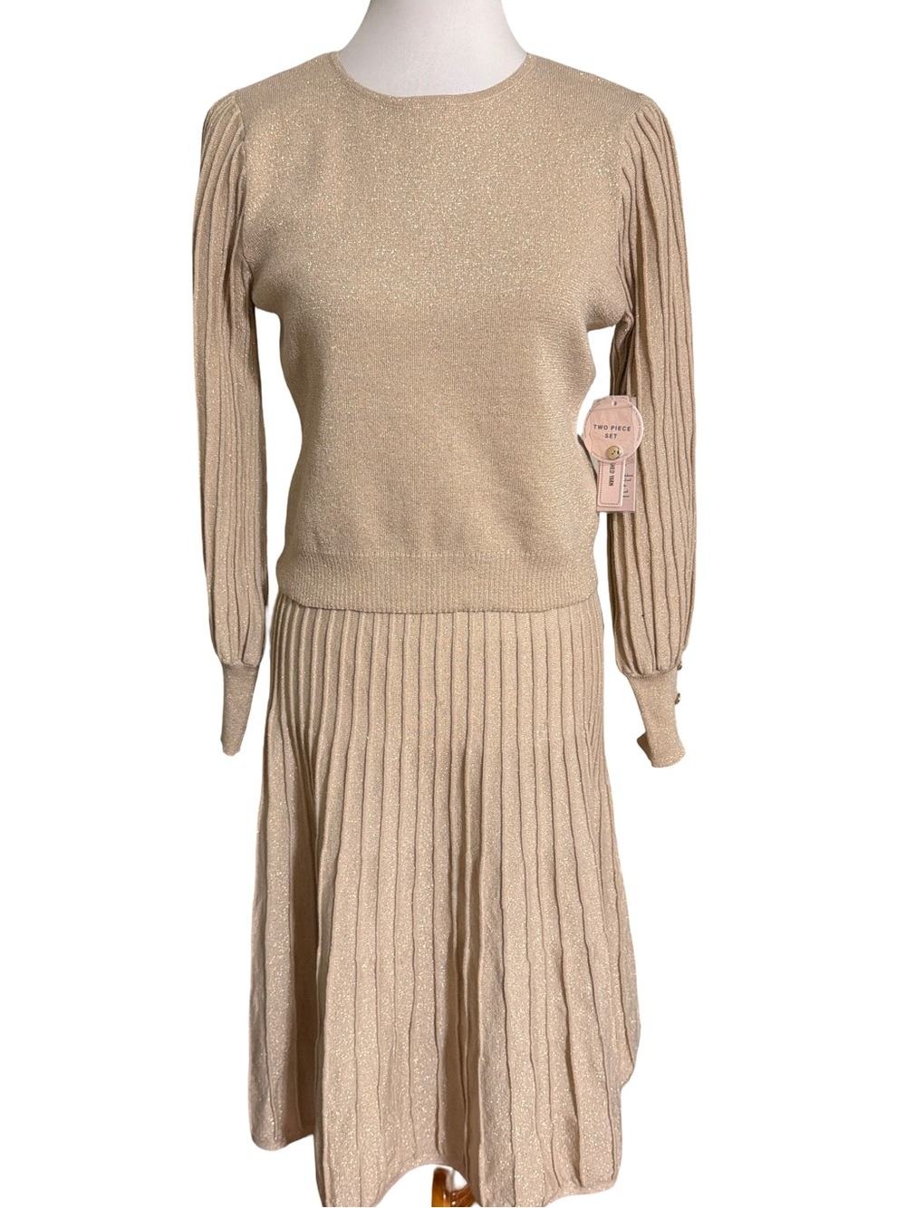 Nanette Lepore Cream Knit Sweater Skirt Set
